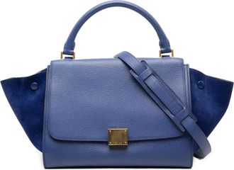 Celine Pre-owned Celine Small Drummed Calfskin and Suede Trapeze Satchel Ladies FFN8OI35QSIATN1D