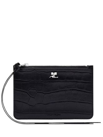 Courr&egrave;ges Portafoglio AC effetto pelle di coccodrillo - Nero