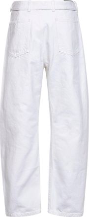 Christophe Lemaire Womens Denim Trousers Twisted Belted Milk White Cotton Jean