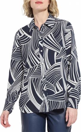 Lyss&eacute; Parker Button Down Printed Shirt In Winter Nautical