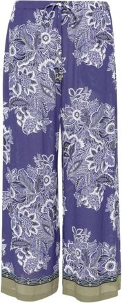 Etro Beachwear Zijden Crop Broek - Dames - Wijde Broeken - Veelkleurig - M - Broeken