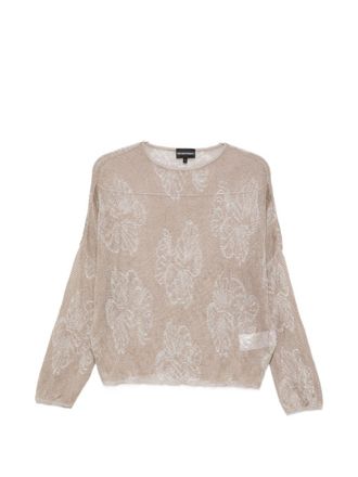 Emporio Armani Womens Embroide Crewneck Sweater
