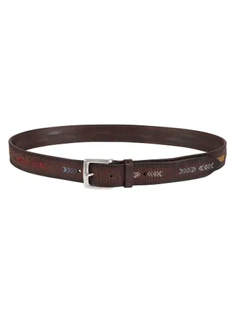 Orciani Blade Sioux Textured Brown Calf Leather Belt
