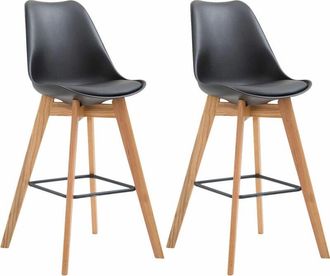 Clp Clp - Set De 2 Taburetes De Bar Metz Con Asiento En Polipropileno Natural Negro