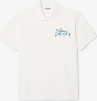 Lacoste Mens Fit Printed L.12.12 Polo Shirt - Cream - Size: 42