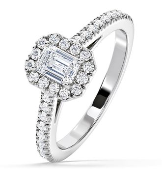 The Diamond Store Annabelle GIA Diamond Halo Engagement Ring in Platinum 1.35ct G/VS1