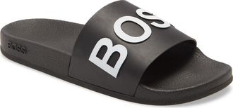 BOSS Bay Slide Sandal in Black at Nordstrom Rack, Size 11Us / 10Uk