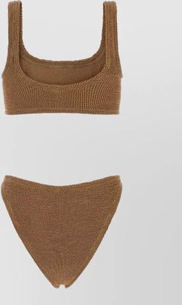 Hunza G xandra textured stretch nylon bikini set