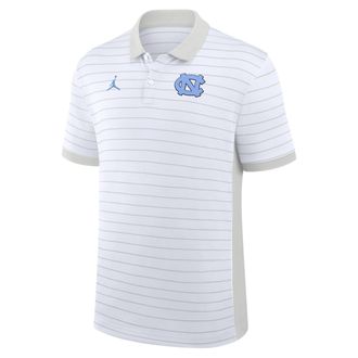 Nike Jordan Mens North Carolina Sideline Victory Stripe Jordan Brand Dri-FIT College Polo in White | 0JBG0CEBNCN-FR1