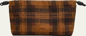 Loewe Flamenco Shoulder Bag in Plaid Calfskin Suede