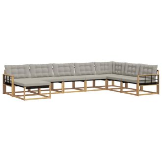 vidaXL Conjunto De Sof&aacute;s De Exterior 8 Pcs Blanco Y Gris Claro Vidaxl