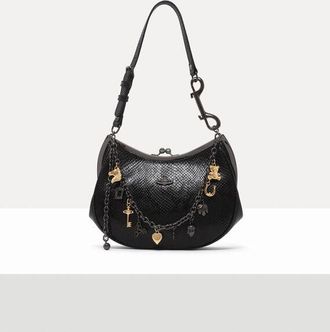 Vivienne Westwood Charm Frame Purse Python-effect Emboss Black-charms