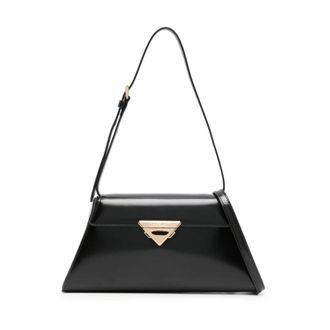 Prada Schoudertas met Driehoeklogo - Dames - Tassen - Zwart - Maat: ONE Size Leer