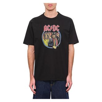 Junya Watanabe T-Shirts, male, Black, M, T-shirt girocollo Stampa Ac/Dc