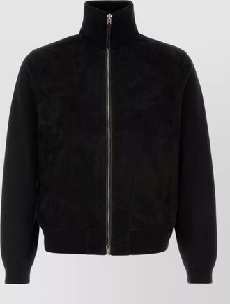 Tom Ford stretch wool jacket high collar ribs