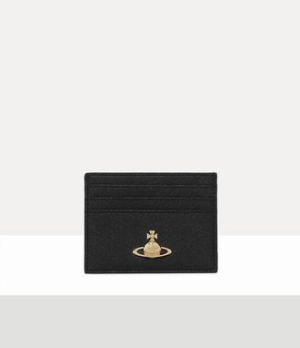 Vivienne Westwood Flat Card Holder Faux Leather Black-3d-orb One Size Women