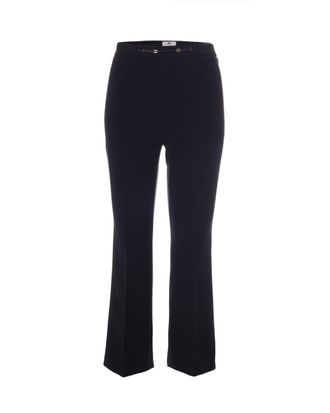 Elisabetta Franchi Black Trumpet Polyester Flared Pants
