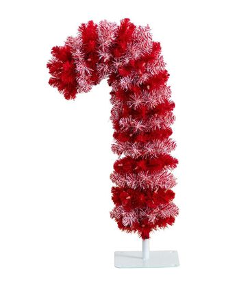 Nearly Natural 30in Pre-Lit Artificial Candy Cane Christmas Tree With 100 Micro LED Lights