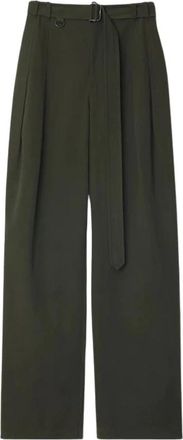 Burberry H25 Broeken - Dames - Wijde Broeken - Groen - XS - Leer - Broeken