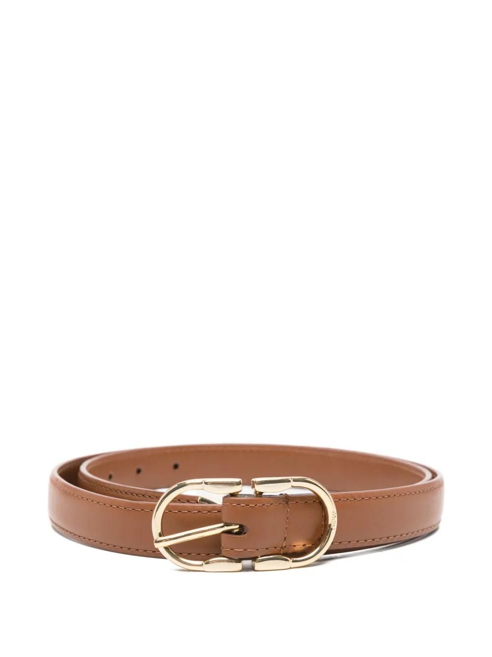 Ceinture Maje Beige En Chèvre Velours - Occasion, Taille Unique