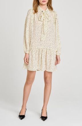 Wayf Kate Polka Dot Long Sleeve Dress in Cream Polka Dot at Nordstrom, Size X-Small