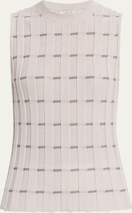 Lafayette 148 New York Wide Rib Knit Striped Shell