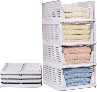 OEM Juego De 4 Cajas Organizadoras De Armario, Organizador De Cajones De Almacenamiento Plegable Y Almacenamiento De Ropa De Armario, Documentos De Oficin