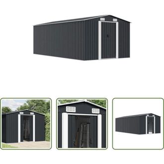 vidaXL vidaXL Capannone in metallo - Casetta da Giardino 257x489x181 cm in Metallo Antracite