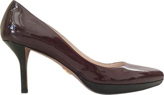 Prada Burgundy Patent Leather Low Heeled Pumps Size 39
