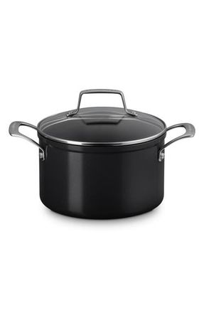 LE CREUSET Essential Nonstick Ceramic Stockpot with Glass Lid in Black at Nordstrom