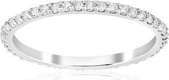 Pompeii3 3/8ct Diamond Eternity Ring 14k White Gold Womens Stackable Wedding Band