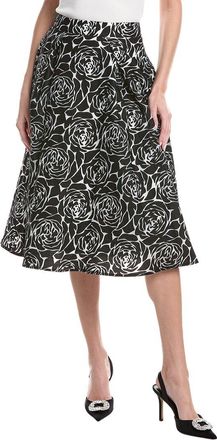 Gracia Floral Print Burnout Wide Skirt