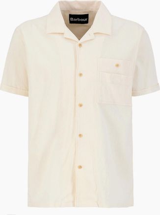 Barbour Mens Barbour Riddell Crinkle Crepe Short Sleeve Shirt - White - Size: Regular/36