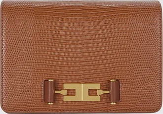 Elisabetta Franchi Mini borsa a tracolla con monogramma e logo metallico