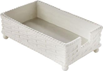 Two's Company Basketweave Guest Towel / Utensil Napkin Holder