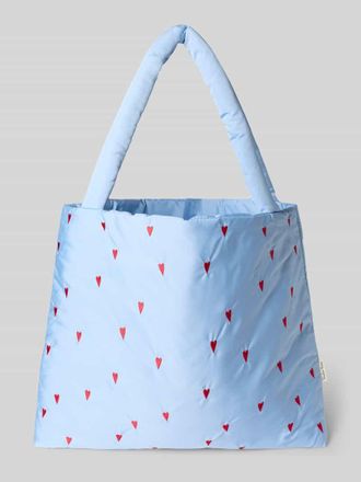 Studio Noos Tote Bag mit Allover-Motiv-Stitching Modell Puffy in Hellblau, Gr&ouml;&szlig;e 1
