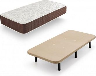 HOGAR 24 Xp25 - Colch&oacute;n Viscoel&aacute;stico + Base Tapizada Con Patas, Medida 90x190 Cm, Maxima Calidad En Descanso, Confort Y Firmeza Alta, Grosor 30 Cm