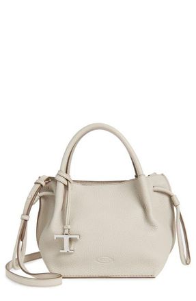 Tod's Small Buz Leather Bucket Bag in Mastice at Nordstrom