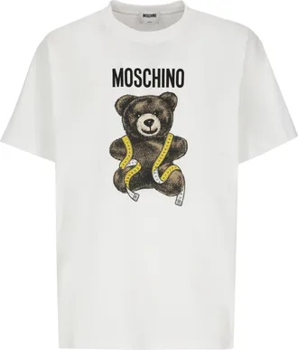 Moschino White Teddy Bear Graphic Print Cotton T-Shirt