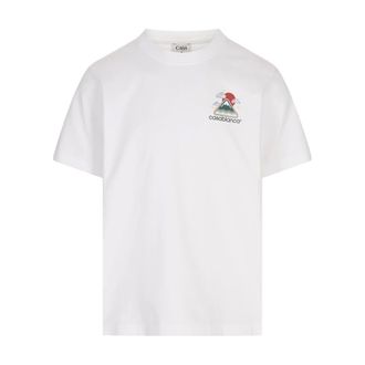 Casablanca T-Shirts, male, White, S, Montagne Ondulee Short Sleeve T-Shirt