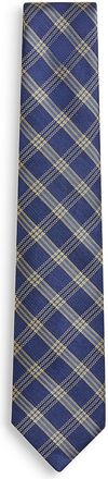 Tommy Hilfiger Mens Plaid Silk-Blend Tie - Navy