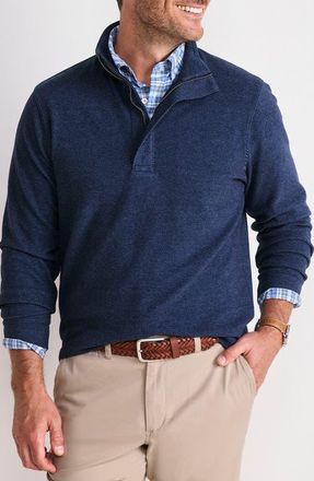 Vineyard Vines Calmwater Quarter Zip Pullover in Deep Bay at Nordstrom, Size Xx-Large