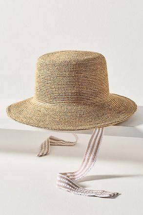 Wyeth Nyc Crochet Raffia Bucket Hat