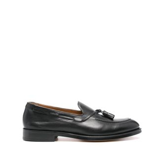 Doucal's Zwarte Nappa Platte Schoenen - Heren - Loafers - Zwart - 41 EU - Leer - Schoenen