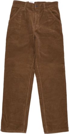 Carhartt Work in Progress Velvet Werkbroek met Gereedschapszakken - Heren - Wijde Broeken - Bruin - W28 - Katoen - Broeken
