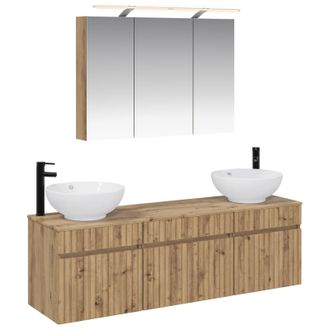 vidaXL Set Di Armadi Da Bagno 4 Pz Rovere Artigianale Vidaxl
