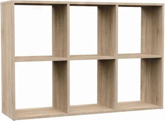 Topeshop MARION - Estanter&iacute;a modular con 6 cubos - Librer&iacute;a con 6 compartimentos - 110x30x75 cm - Mueble de almacenaje