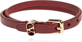 Valentino Garavani The Leather Bracelet - Dames - Armbanden - Rood - ONE Size - Leer - Accessoires
