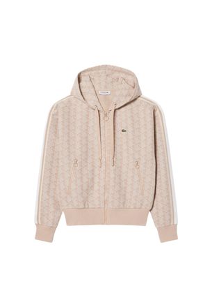 Lacoste Beige Monogram Jacquard Hoodie