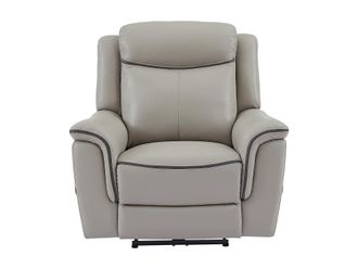 VENTE-UNIQUE.COM Sill&oacute;n relax piel gris claro